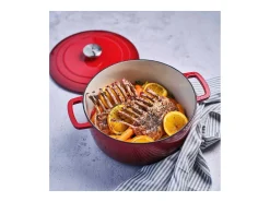 Caçarola de Ferro Fundido Esmaltado 28 cm 6,15 L COSY & TRENDY FONTESTIC Todos os Fogões Indução Vermelho