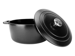 Caçarola de Ferro Fundido Esmaltado 28 cm 6,15 L COSY & TRENDY Fontestic, Para Todos os Fogões de Indução, Tampa com Gotas, 3 Cores