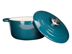 Caçarola de ferro fundido esmaltado COSY & TRENDY FONTESTIC Ø24 cm 4,6 L para todos os fogões, indução azul