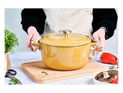 Caçarola de ferro fundido esmaltado COSY & TRENDY FONTESTIC Ø24 cm 4,6 L para todos os fogões, indução azul