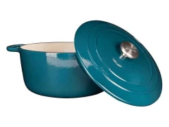 Caçarola de ferro fundido esmaltado COSY & TRENDY FONTESTIC Ø28 cm 6,15 L para todos os fogões, indução Azul profundo