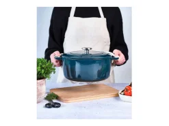 Caçarola de ferro fundido esmaltado COSY & TRENDY FONTESTIC Ø28 cm 6,15 L para todos os fogões, indução Azul profundo