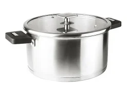 Caçarola inox de 24 cm com cabo removível e sistema Click & Lock - Coleção Combi da Lacor