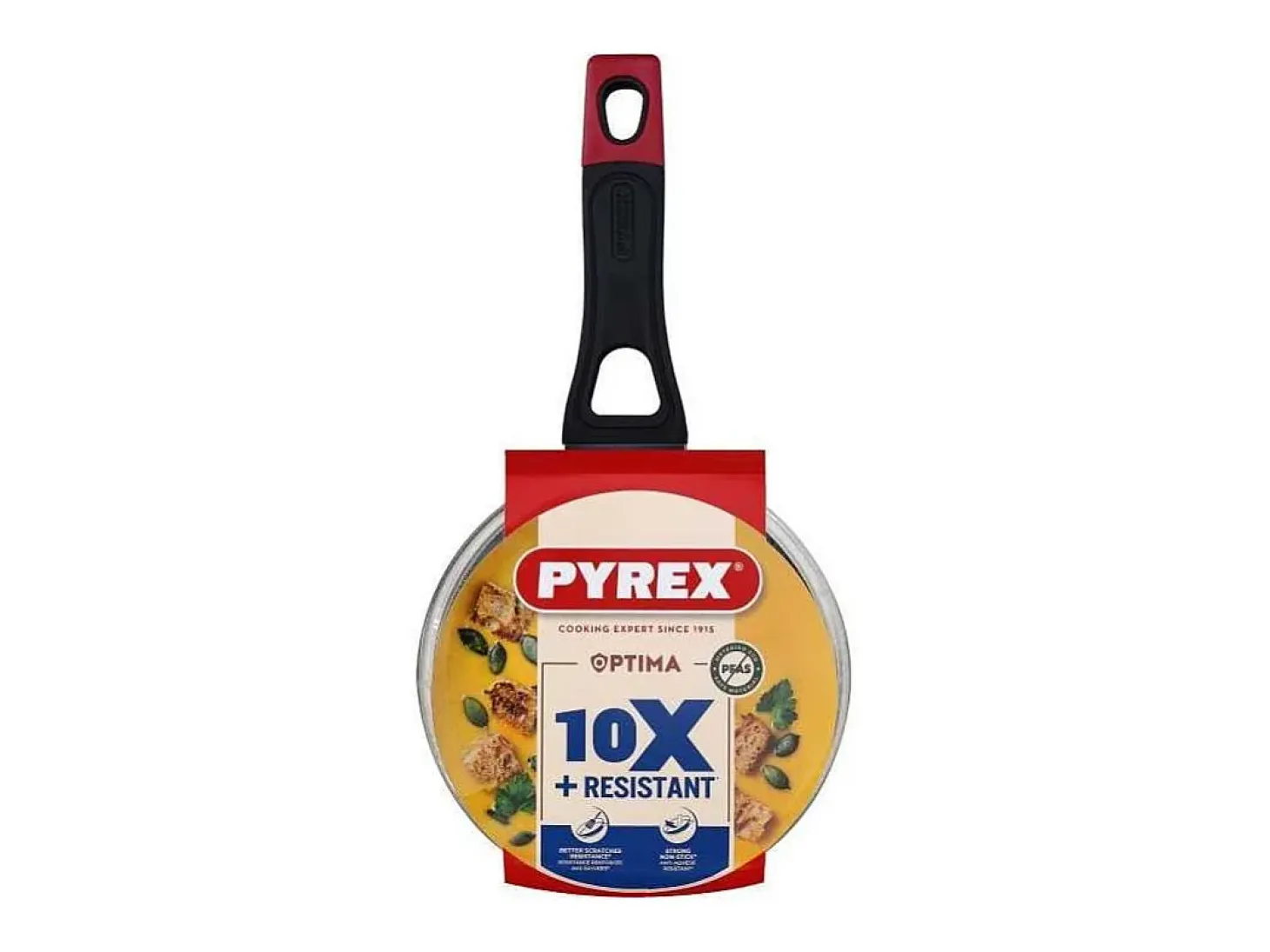 Caçarola Pyrex Optima 16 cm Antiaderente Sem PFAS com Tampa e Cabo Confortável