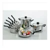 Caçarola Studio 14 cm em aço inoxidável 18/10 com alça ergonômica em baquelite preta