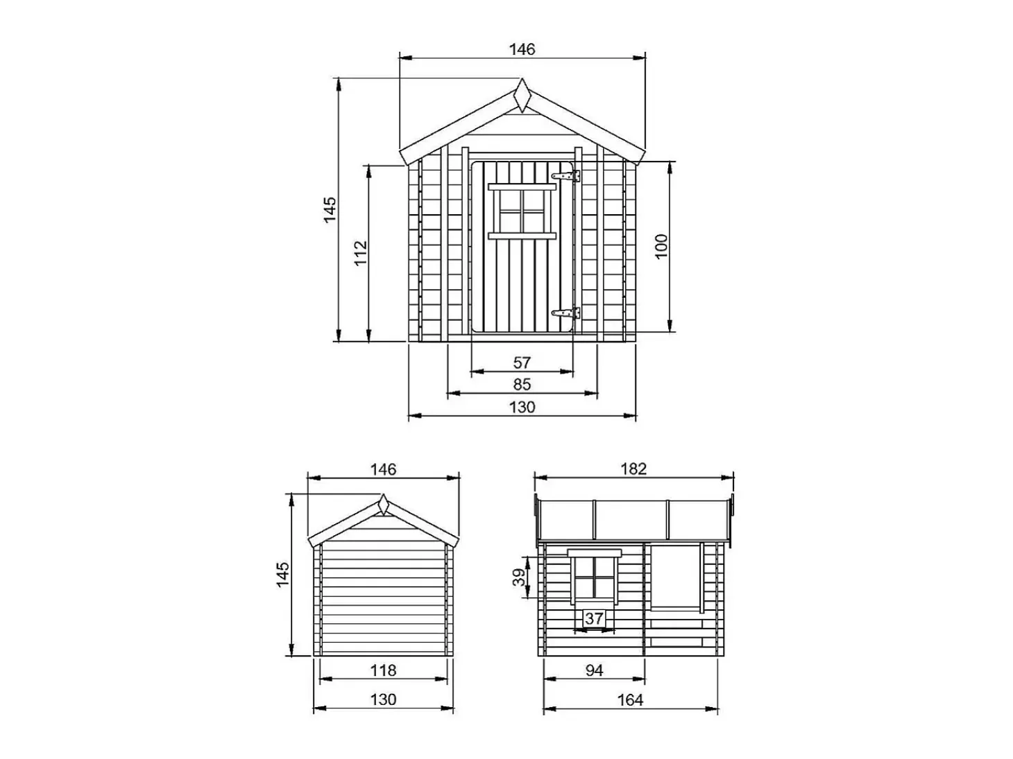 Cabana exterior infantil - 1.1m² / 182x146xH145 cm - M501A
