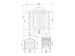 Cabana exterior para crianças sem chão 1.1m² / 146x112xH152 cm - M550-1