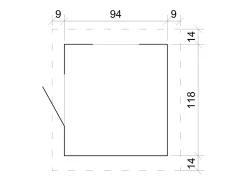 Cabana exterior para crianças sem chão 1.1m² / 146x112xH152 cm - M550-1