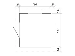 Cabana exterior para crianças sem chão - 1.1m² / 146x112xH143 cm - M516-1