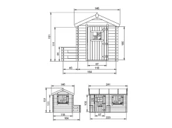 Cabana exterior para crianças - 2.63m² / 241x146xH151 cm - M503