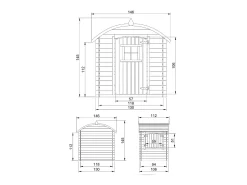 Cabana exterior para crianças sem chão - 1.1m² / 146x112xH145 cm - M505-1