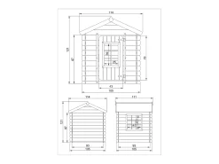 Cabana exterior para crianças - 1m² / 114x111xH121 cm - M570R-1