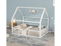 Cabana metálica iluminada 140 x 200 cm com grades e portas - Sommelier à lattes incluído - Branco (Sem molduras)