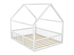 Cabana metálica iluminada 140 x 200 cm com grades e portas - Sommelier à lattes incluído - Branco (Sem molduras)