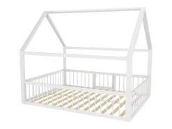 Cabana metálica iluminada 140 x 200 cm com grades e portas - Sommelier à lattes incluído - Branco (Sem molduras)