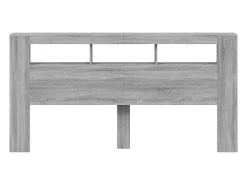 Cabeceira c/ LEDs 200x18,5x103,5 cm deriv. madeira cinza sonoma