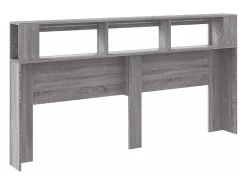 Cabeceira c/ LEDs 200x18,5x103,5 cm deriv. madeira cinza sonoma