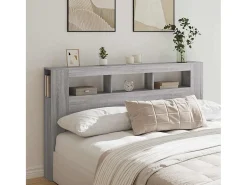 Cabeceira c/ LEDs 180x18,5x103,5 cm sonoma cinzento