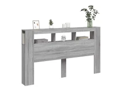 Cabeceira c/ LEDs 180x18,5x103,5 cm sonoma cinzento