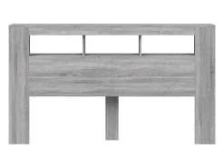Cabeceira c/ LEDs 180x18,5x103,5 cm sonoma cinzento