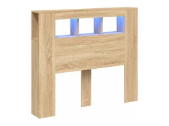 Cabeceira c/ LEDs 120x18,5x103,5 deriv. madeira carvalho sonoma