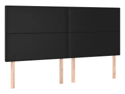 Cabeceira cama c/ LED couro artificial 180x5x118/128 cm preto