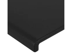 Cabeceira cama c/ LED couro artificial 180x5x118/128 cm preto