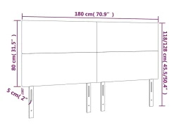 Cabeceira cama c/ LED couro artificial 180x5x118/128 cm preto