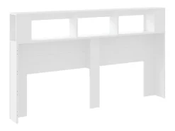 Cabeceira cama c/ LEDs 180x18,5x103,5 cm deriv. madeira branco