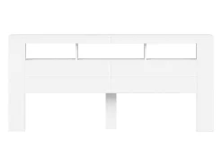 Cabeceira cama c/ LEDs 220x18,5x103,5 cm deriv. madeira branco