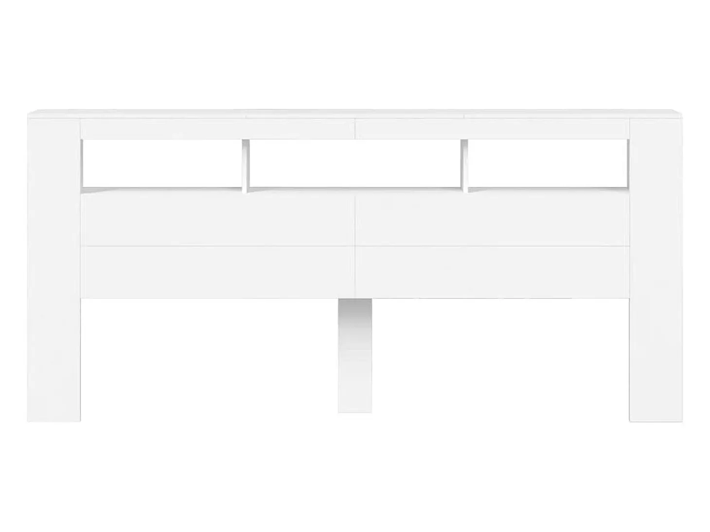 Cabeceira cama c/ LEDs 220x18,5x103,5 cm deriv. madeira branco