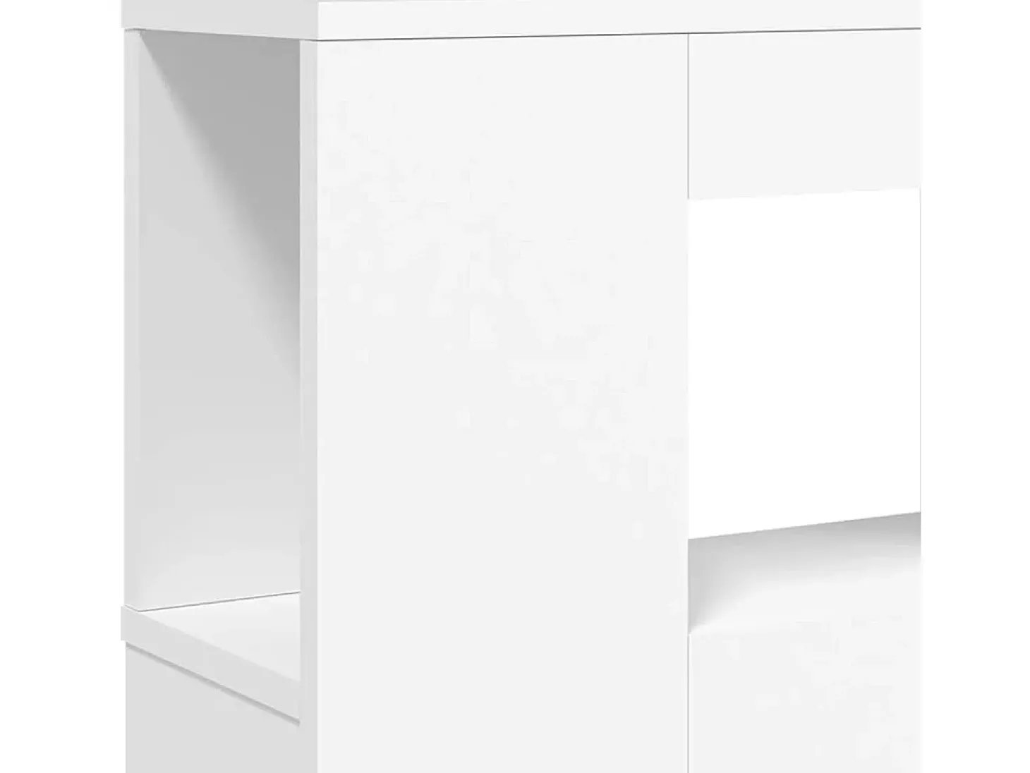 Cabeceira cama c/ LEDs 220x18,5x103,5 cm deriv. madeira branco