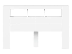 Cabeceira cama c/ LEDs 160x18,5x103,5 cm deriv. madeira branco