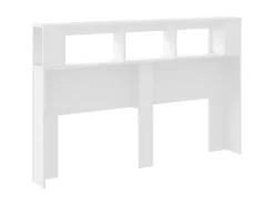 Cabeceira cama c/ LEDs 160x18,5x103,5 cm deriv. madeira branco