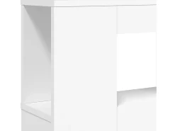 Cabeceira cama c/ LEDs 160x18,5x103,5 cm deriv. madeira branco