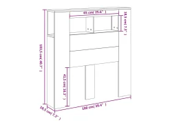 Cabeceira cama c/ LEDs 100x18,5x103,5 cm deriv. madeira branco
