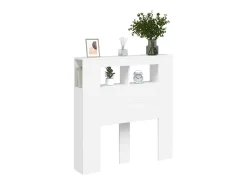 Cabeceira cama c/ LEDs 100x18,5x103,5 cm deriv. madeira branco