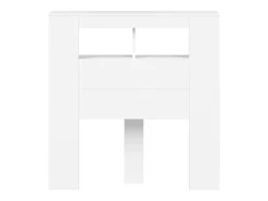 Cabeceira cama c/ LEDs 100x18,5x103,5 cm deriv. madeira branco