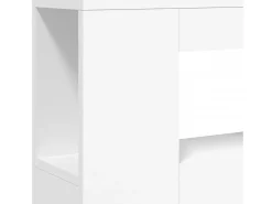 Cabeceira cama c/ LEDs 100x18,5x103,5 cm deriv. madeira branco
