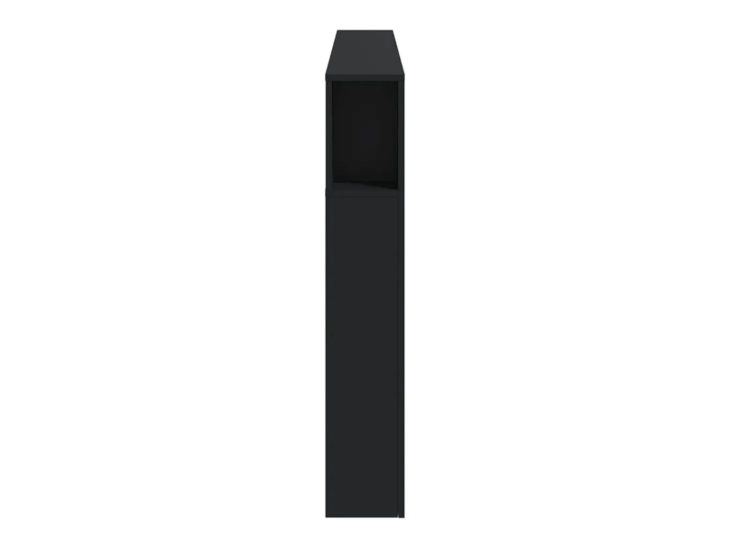 Cabeceira cama c/ LEDs 180x18,5x103,5 cm deriv. madeira preto