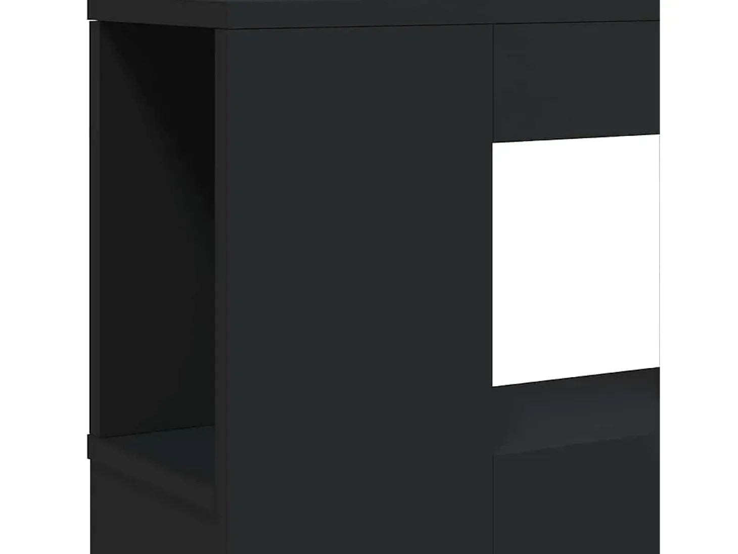 Cabeceira cama c/ LEDs 180x18,5x103,5 cm deriv. madeira preto