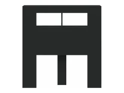 Cabeceira cama c/ LEDs 100x18,5x103,5 cm deriv. madeira preto