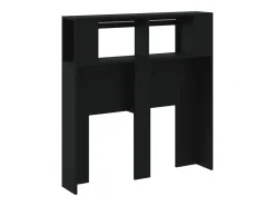 Cabeceira cama c/ LEDs 100x18,5x103,5 cm deriv. madeira preto