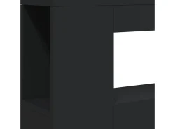 Cabeceira cama c/ LEDs 100x18,5x103,5 cm deriv. madeira preto