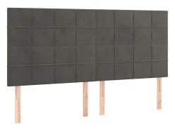 Cabeceira Cinza Escuro 180x5x118/128 cm Veludo