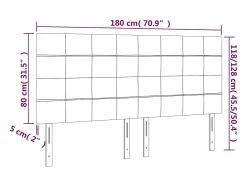 Cabeceira Cinza Escuro 180x5x118/128 cm Veludo