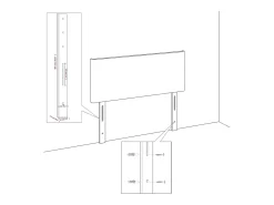 Cabeceira Cinza Escuro 180x5x118/128 cm Veludo