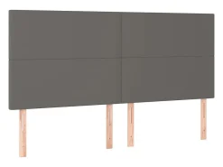 Cabeceira Cinza 160x5x118/128 cm Couro Sintético