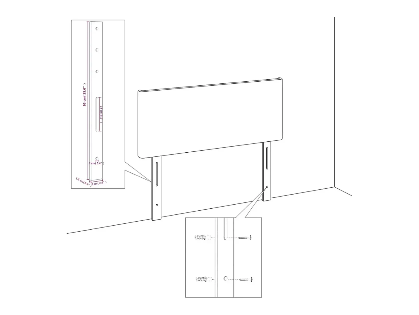 Cabeceira Cinza 160x5x118/128 cm Couro Sintético