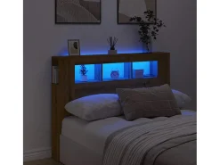 Cabeceira com luzes LED derivados de madeira carvalho artisiano